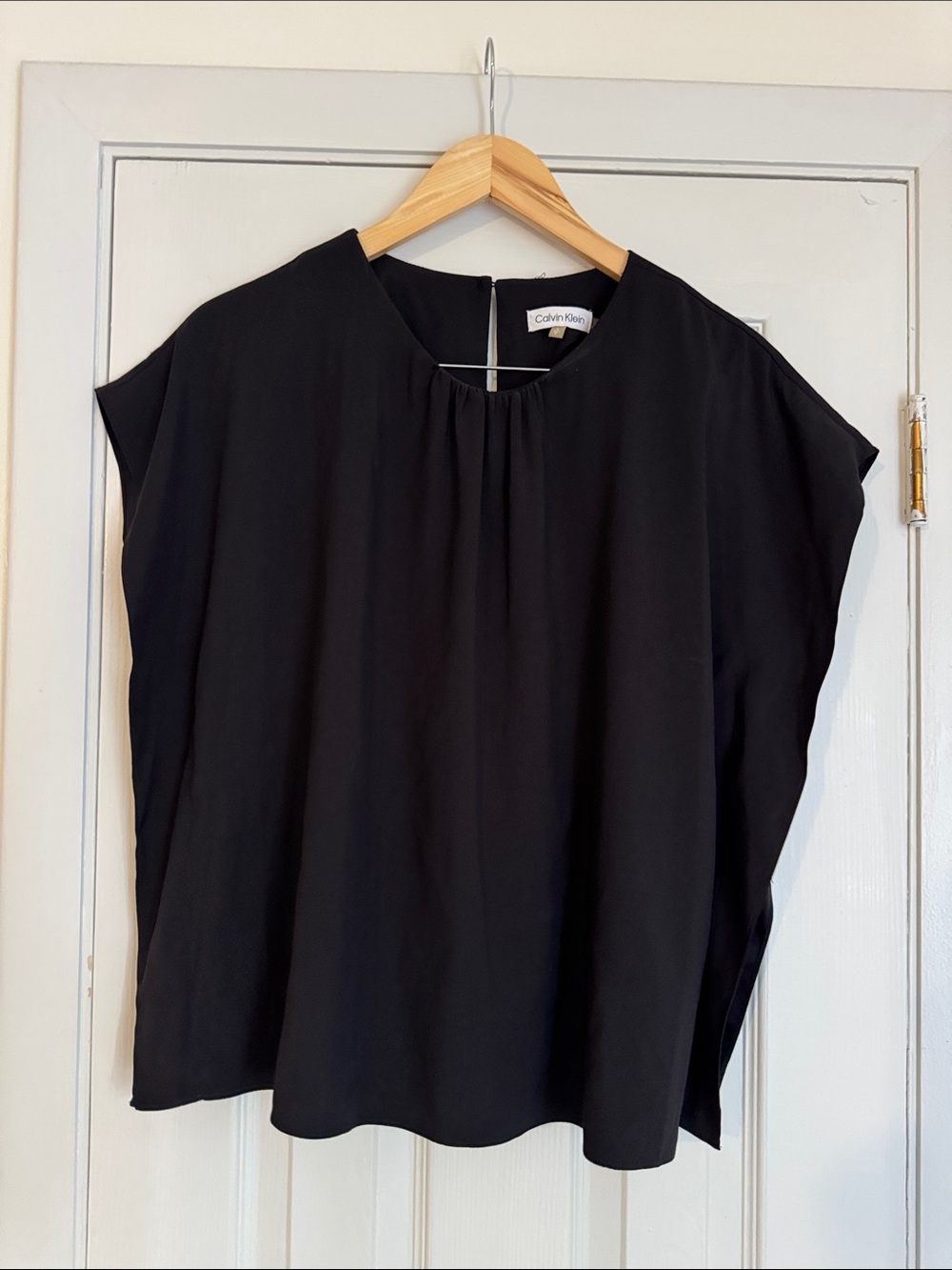 Calvin Klein Black Short-Sleeve Relaxed Blouse